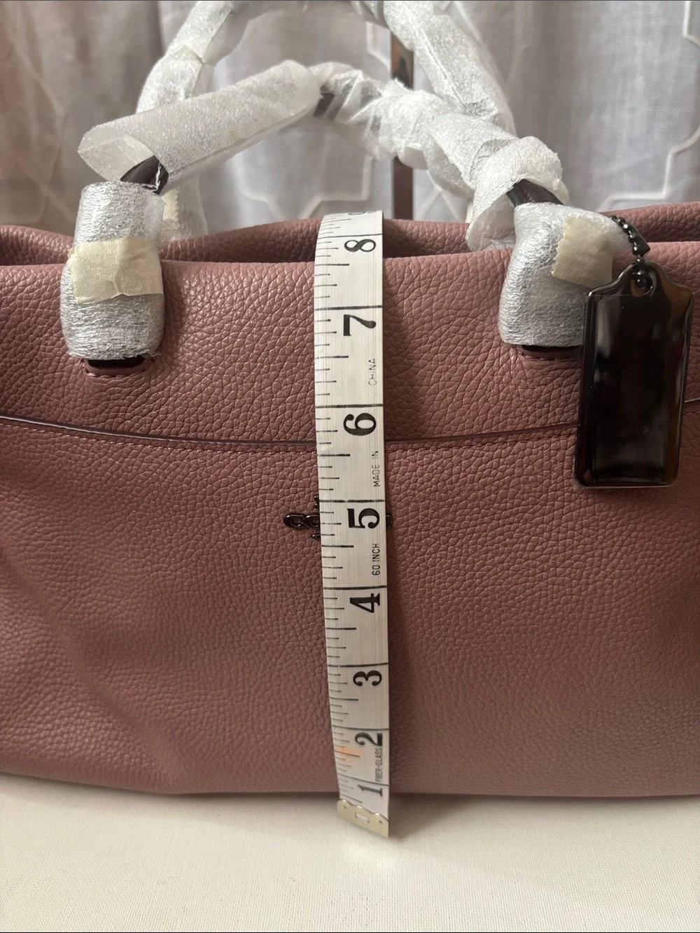 Coach Colorblock Pebble Leather Bag with Suede Side Panels & Detachable Strap